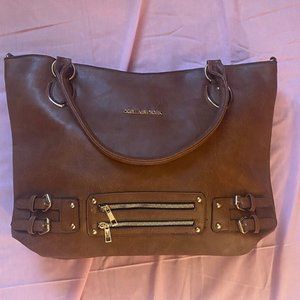 New York Brown Faux Leather Tote Bag (NWT)